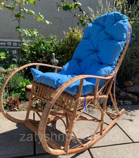 Кресло-качалка с накидкой плетеное из лозы Киев - изображение 2