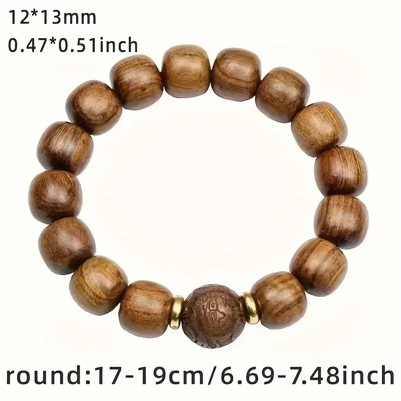 Мужской браслет из сандалового дерева – натуральные деревянные бусины, стильный аксессуар Киев - изображение 7