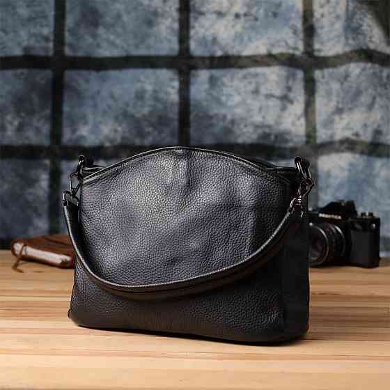 Сумка на плече з натуральної шкіри Vintage 23007 Чорний Київ