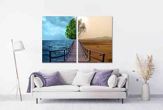 Модульная картина в гостиную / спальню  Море-Пустеля  TLV-2_043 120х170 см Київ