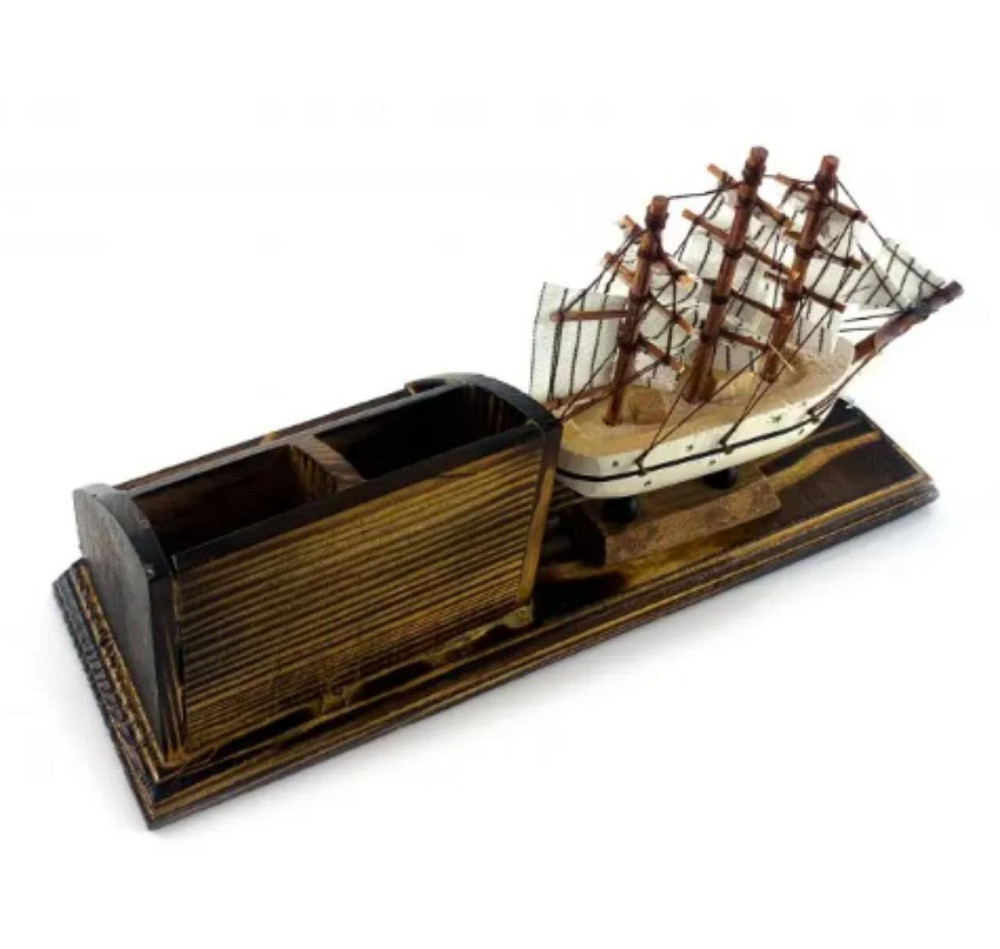 Підставка настільна для ручок Вітрильник з дерева Київ - фото 4