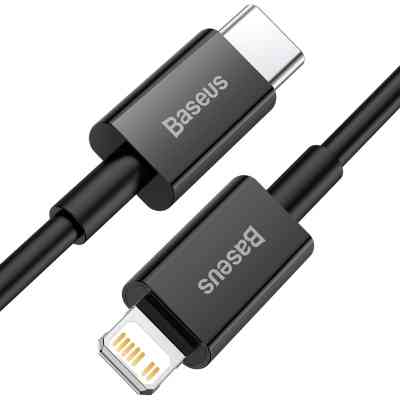 Дата кабель USB-C to Lightning 1.0m 20W Superior Series Black Baseus (CATLYS-A01) Вінниця