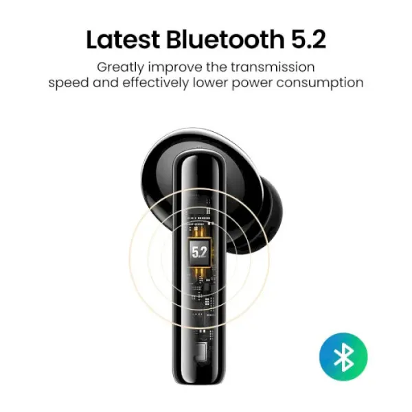 Беспроводные наушники UGREEN WS106 HiTune T3 Active Noise-Cancelling Wireless Earbuds, IPX5, Black(UGR-90401) Киев - изображение 10