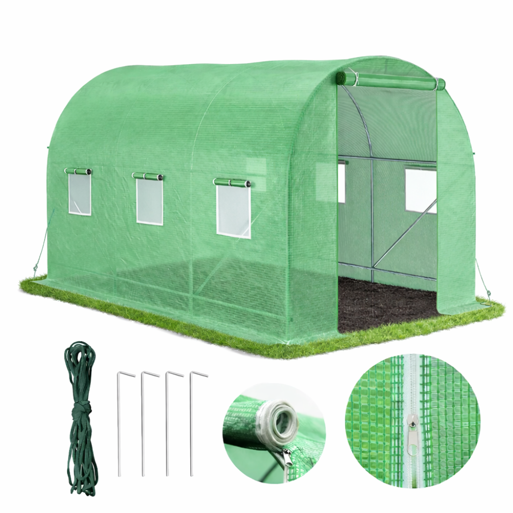 Садовая теплица 6 м2 (3 × 2 × 2 м) с окнами, армированная пленка UV-4, Зеленая (Польша) Киев - изображение 19