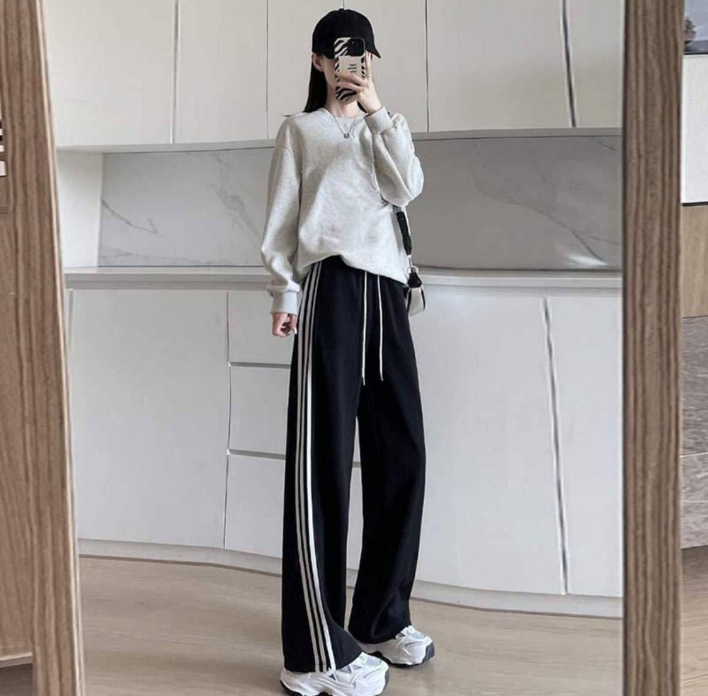 Жіночі повсякденні оверсайз штани з лампасами двонитка Одеса - фото 3