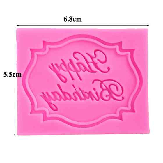 Молд кондитерский Happy Birthday 68 на 55 мм розовый Киев