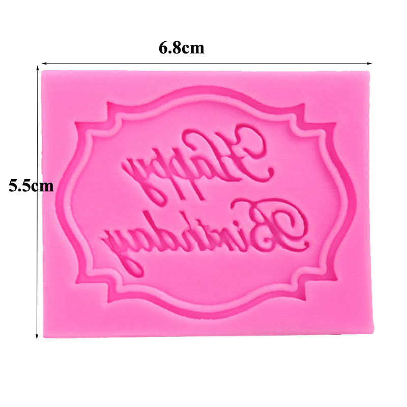 Молд кондитерский Happy Birthday 68 на 55 мм розовый Киев - изображение 2