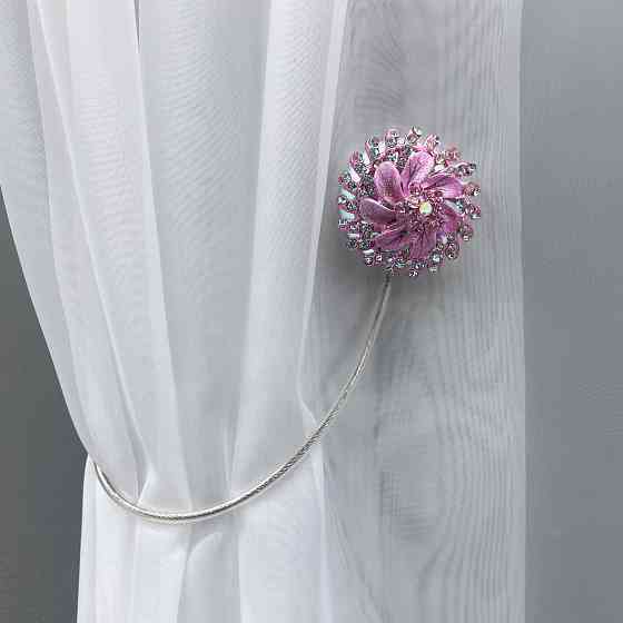 Магніти для штор та гардин "Flowers" набір 2 шт Рожевий (81-209) Київ