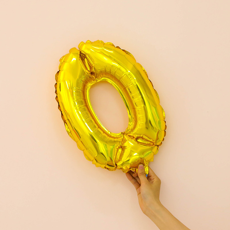 Шарик цифра 0 фольгированная 16 дюймов золотистый Киев - изображение 2