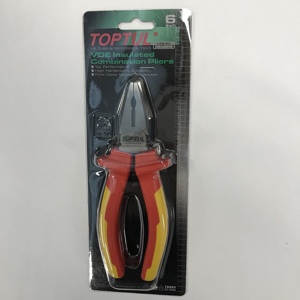 Пасатижі електрика 6" ізольовані 1000V VDE TOPTUL DGCA2206 Одеса - фото 2