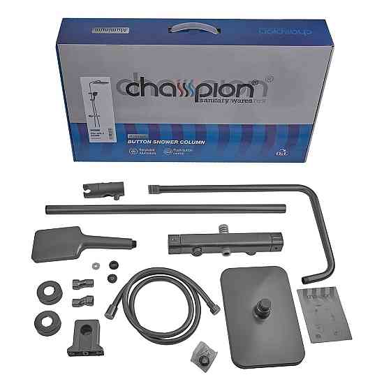 Душова алюмінієва колонна Champion PBC-009-J GRAPHITE з 3 режимами та змішувачем (CH6548) Харків