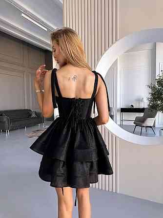 Женское романтическое праздничное платье мини люрекс диско Черный, 44 Одесса