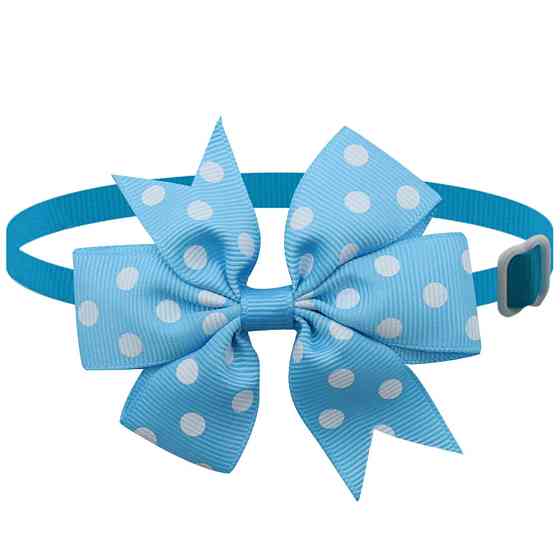 Бантик на шею для собак и котов one size голубо-белый Киев