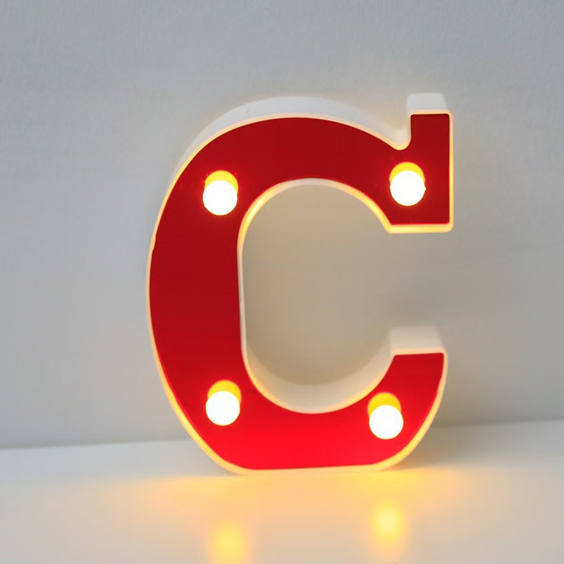Об'ємна літера С led маленька 16 на 14 см червоний Київ - фото 1