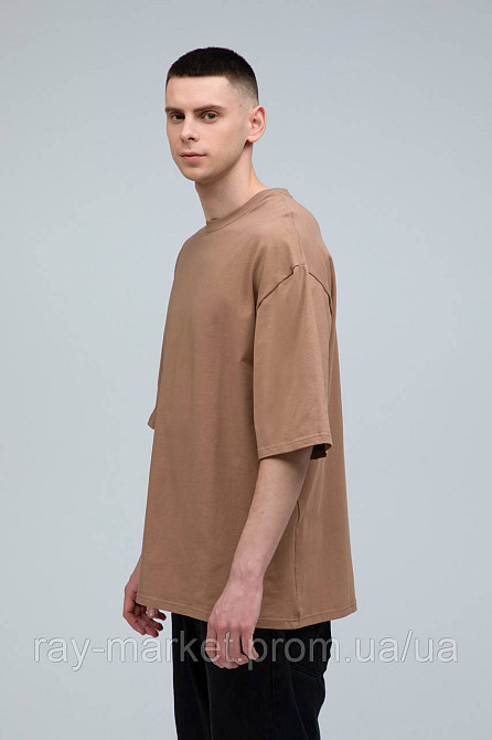 Футболка оверсайз RAY OVERSIZE мужская коричневая (U0104M-Brown) Киев - изображение 2