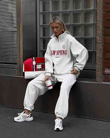 Жіночий теплий прогулянковий костюм-двійка в спортивному стилі тринитка на флісі Сірий, 46/48 Одеса