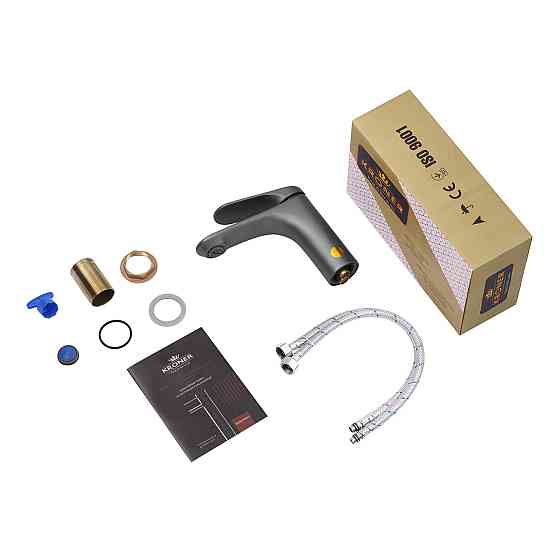 Смеситель для раковины Kroner KRM Linz - GRN010 графит Киев