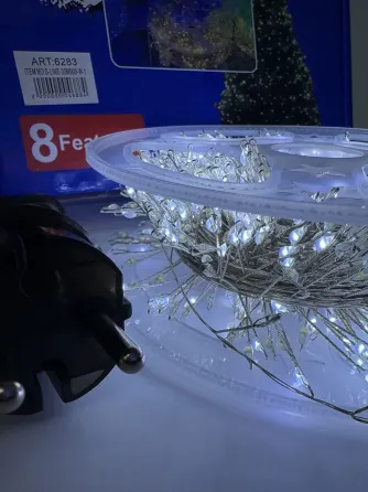 Гирлянда Мишура серебряный провод 220В пульт ДУ 8 режимов 30м 900LED (белый) S-LINE-30M900-W-1 Одесса