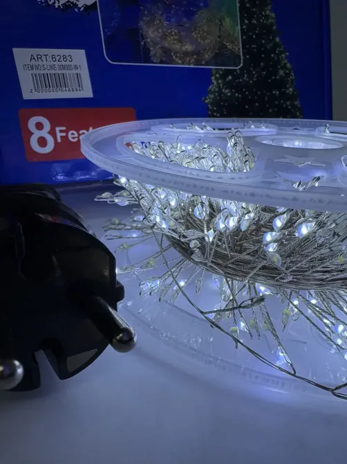 Гірлянда Мішура срібний провід 220В пульт ДК 8 режимів 30м 900LED (білий) S-LINE-30M900-W-1 Одеса - фото 4