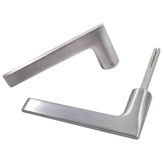 Дверная ручка на розетте Nuda Baar хром матовый R ф/с Киев