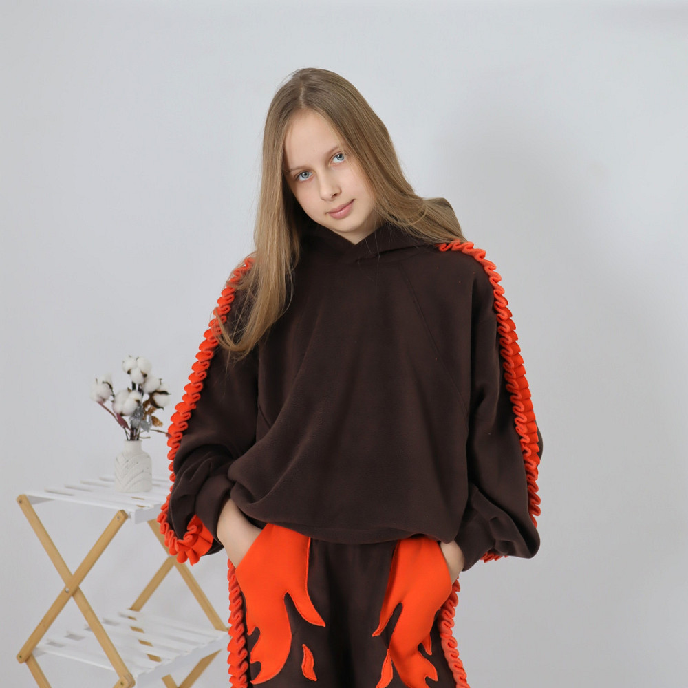 Підлітковий флісовий теплий костюм на зиму "Полум’я" Шоколадного кольору Кам'янець-Подільський - фото 6