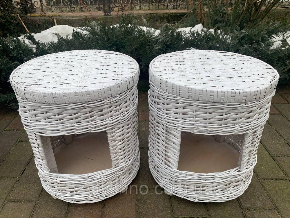 Пуф-корзина для животных белая плетеная Киев - изображение 4