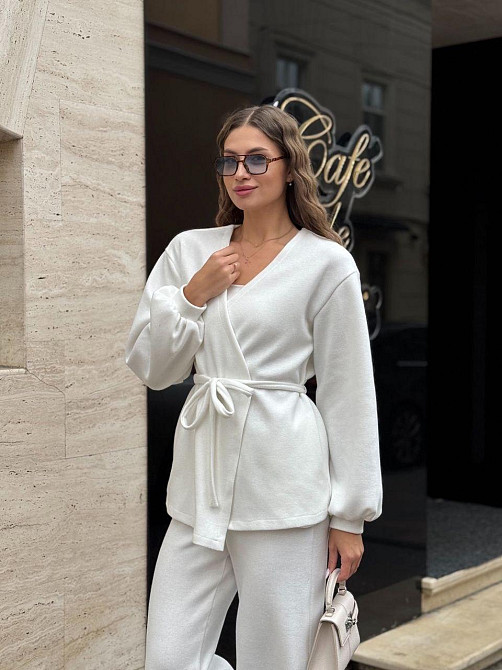 Женский теплый базовый костюм двойка из турецкой ангоры вязки Белый, 50/52 Одесса - изображение 2