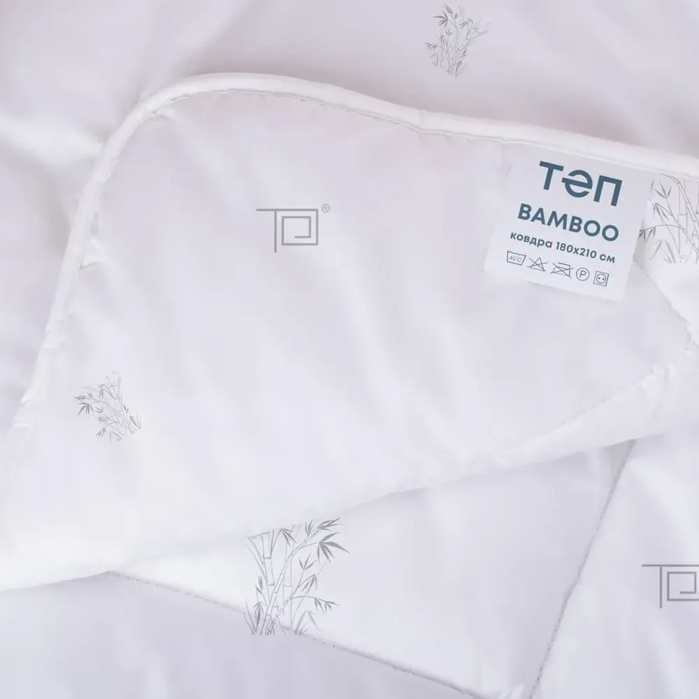 Одеяло бамбук 4 сезона зима лето двуспальное стеганое белое ТЕП MEMBRANA PRINT BAMBOO 180x210 см Одесса - изображение 6