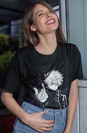 Футболка мужская аниме Магическая битва оверсайз (S/M/L) Черний AnimeJ1200 Днепр