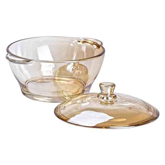 Yiwu Супниця із кришкою скляна Ø 15.5 см бульйонниця 1 л для гарячих страв HP-YH-5 Киев