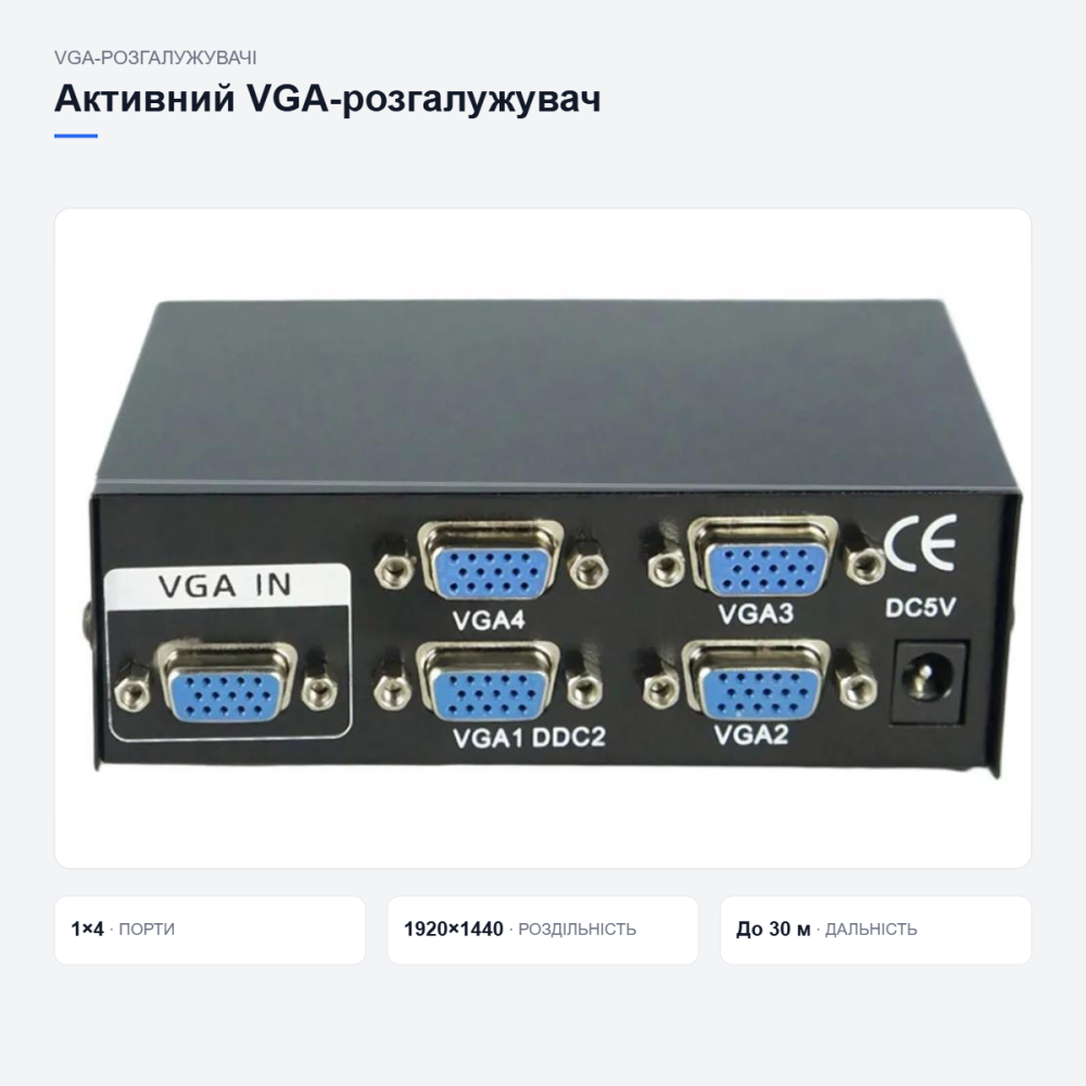 Активний VGA-розгалужувач на чотири екрани Київ - фото 19
