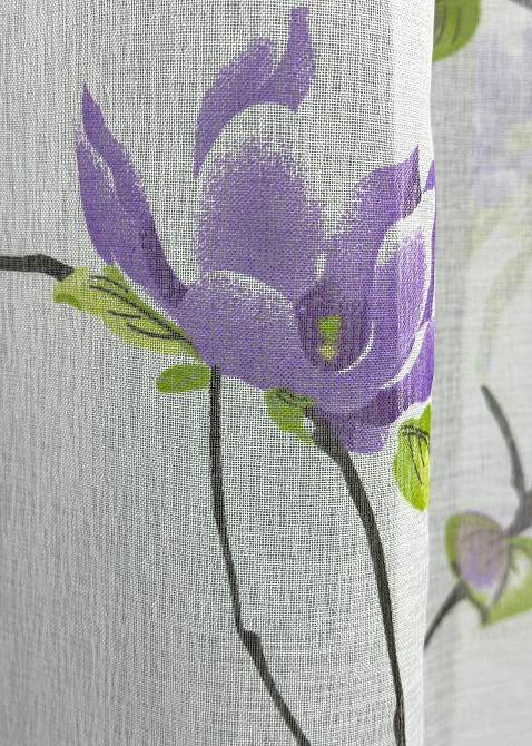 Тюль VR-Textil 1907т Flora Батист Білий з фіолетовим та салатовим 300х270 см (40-243) Київ - фото 13