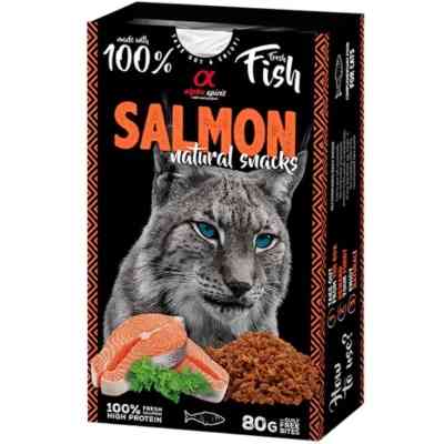 Лакомство для котов Alpha Spirit Cat Salmon Natural Snacks с лососем 80 г (8436586311773) Винница