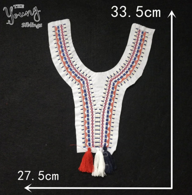 Воротник с вышивкой пришивной с кисточками Этника Киев - изображение 1
