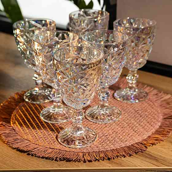 Набір келихів для вина 6 штук 240 мл винні келихи на ніжці скляні фужери для вина подарункові HP-19-174 Коломыя