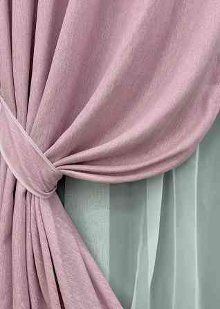 Комплект готовых штор VR-Textil Лен № 1728ш Розовый 150х290 см 2 шт (33-0645) Киев