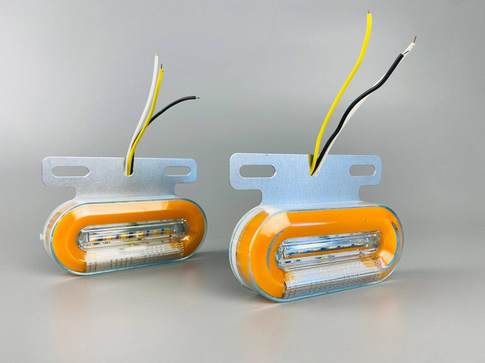 Ліхтар LED габаритний 12V, жовтогарячий, білий і "блигаюча мережа" 130 мм х 90 мм Мукачево - фото 4