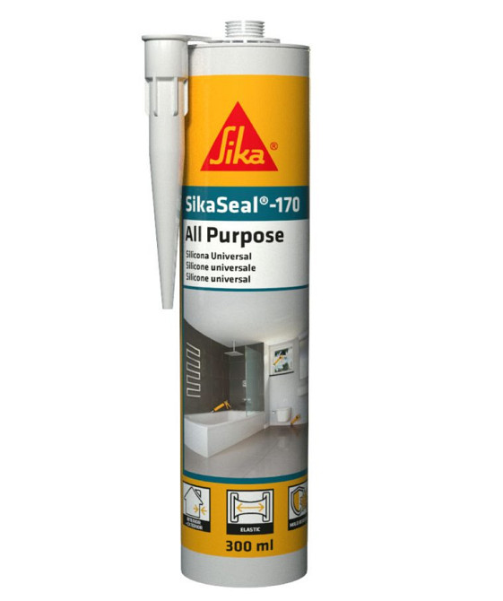 Силіконовий герметик Sika SikaSeal®-170 для загального та санітарного застосування білий 300 мл Киев - изображение 1