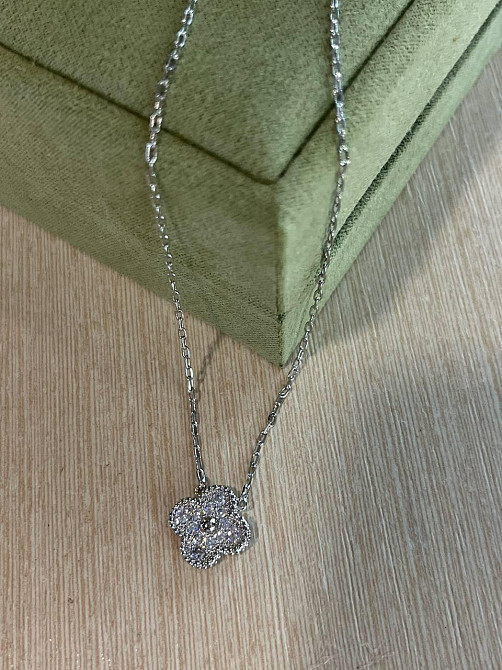 Ван Кліф комплект / Van Cleef підвіска з цирконами Одеса - фото 2