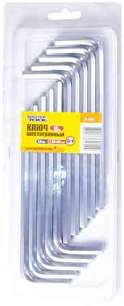 MASTERTOOL Ключ шестигранний MASTERTOOL CrV 7,0 мм 36/142 мм набір 10 шт 75-0007 Киев