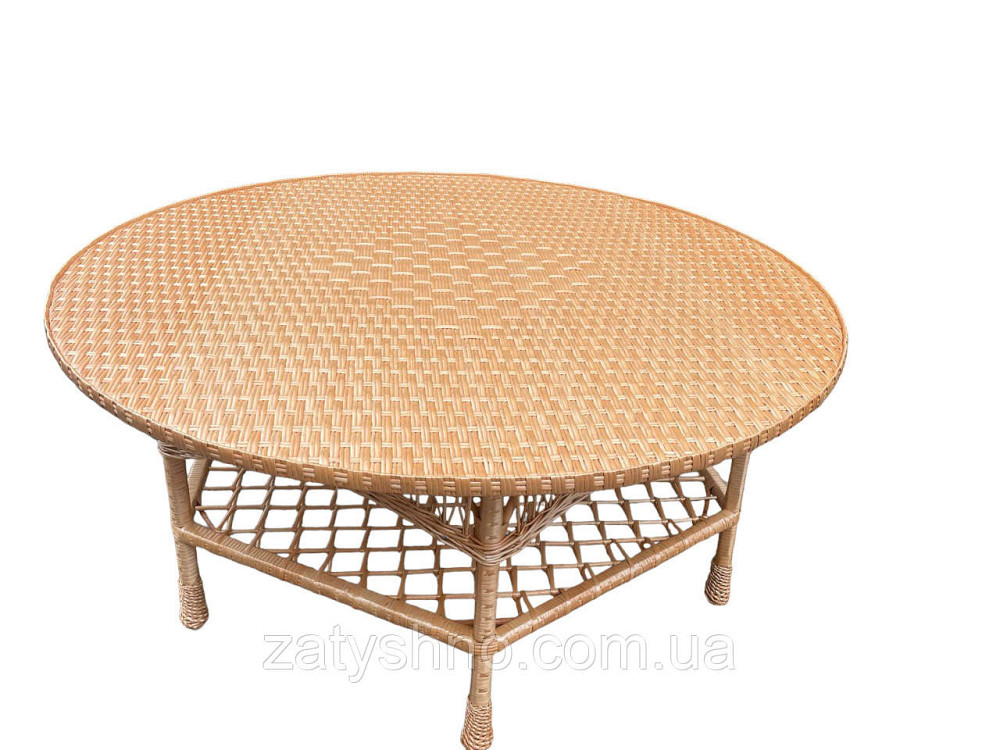 Стіл плетений круглий великий із лози Київ - фото 7