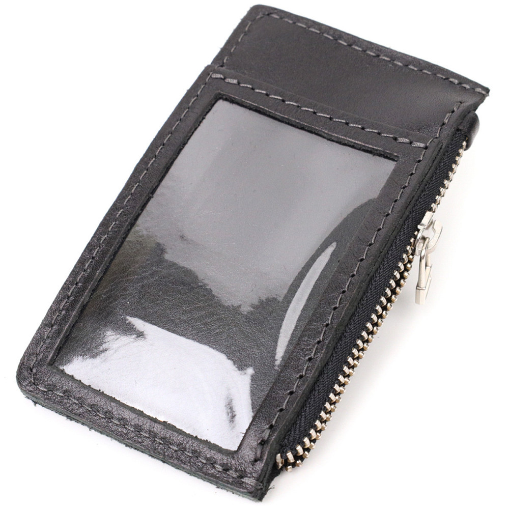 Цікавий картхолдер з утримувачем для Apple AirTag Чорний (GRANDE PELLE) Київ - фото 6