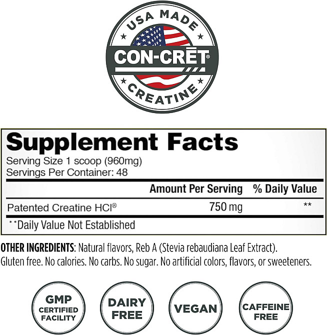 Креатин гідрохлорид Con-Cret Patented Creatine HCl, 61.4 g (Pineapple) Луцьк - фото 2