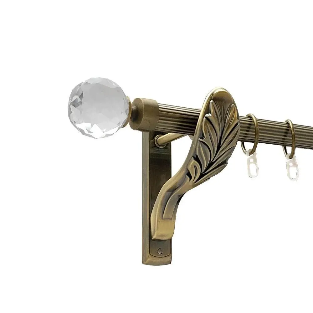 Карниз Orvit Люміера металевий однорядний ретро рифлена труба кільце металеве Антик 25 мм 240 см (00-00016624) Львів - фото 1