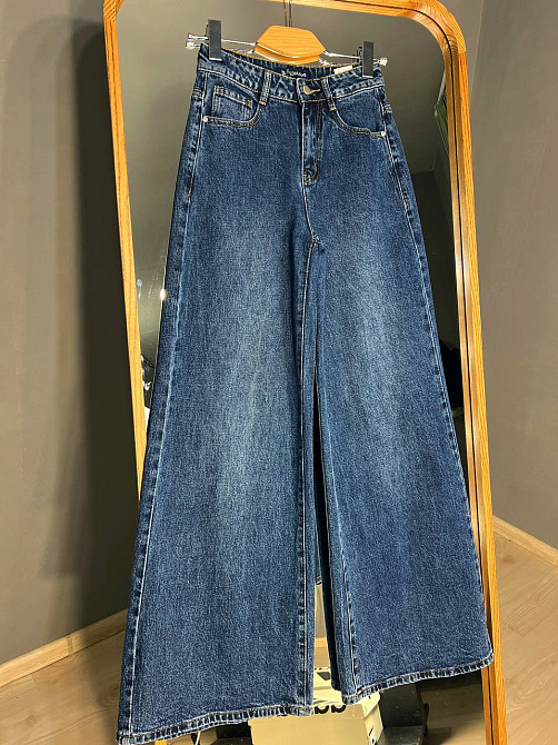 Джинсы женские LDM 0138 Palazzo Jeans свободные широкие от бедра высокая талия синие, синий, 30, 30, Одесса - изображение 3