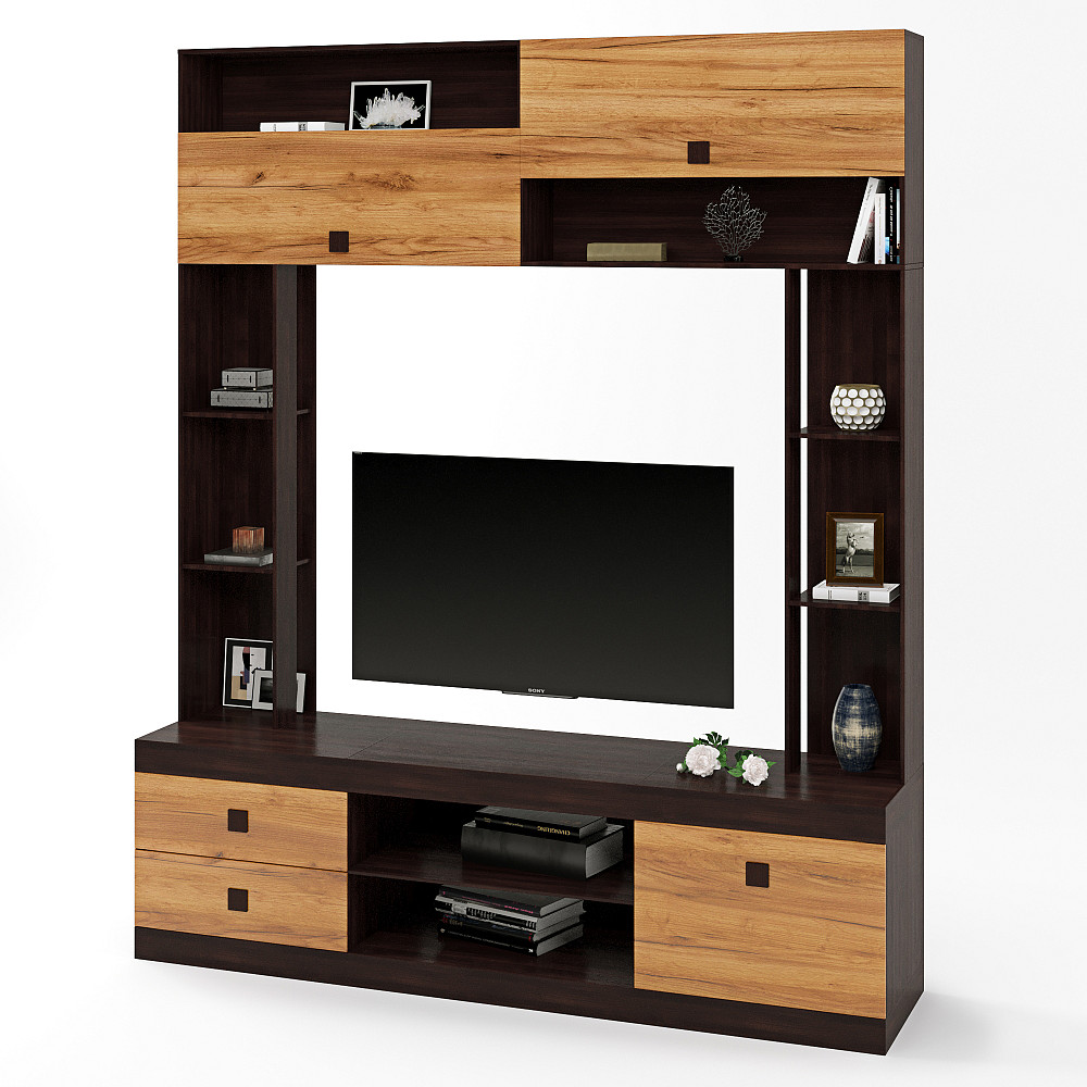 Стенка для гостиной Эверест Соната венге темный + дуб крафт золотой (DTM-2251) Львов - изображение 2