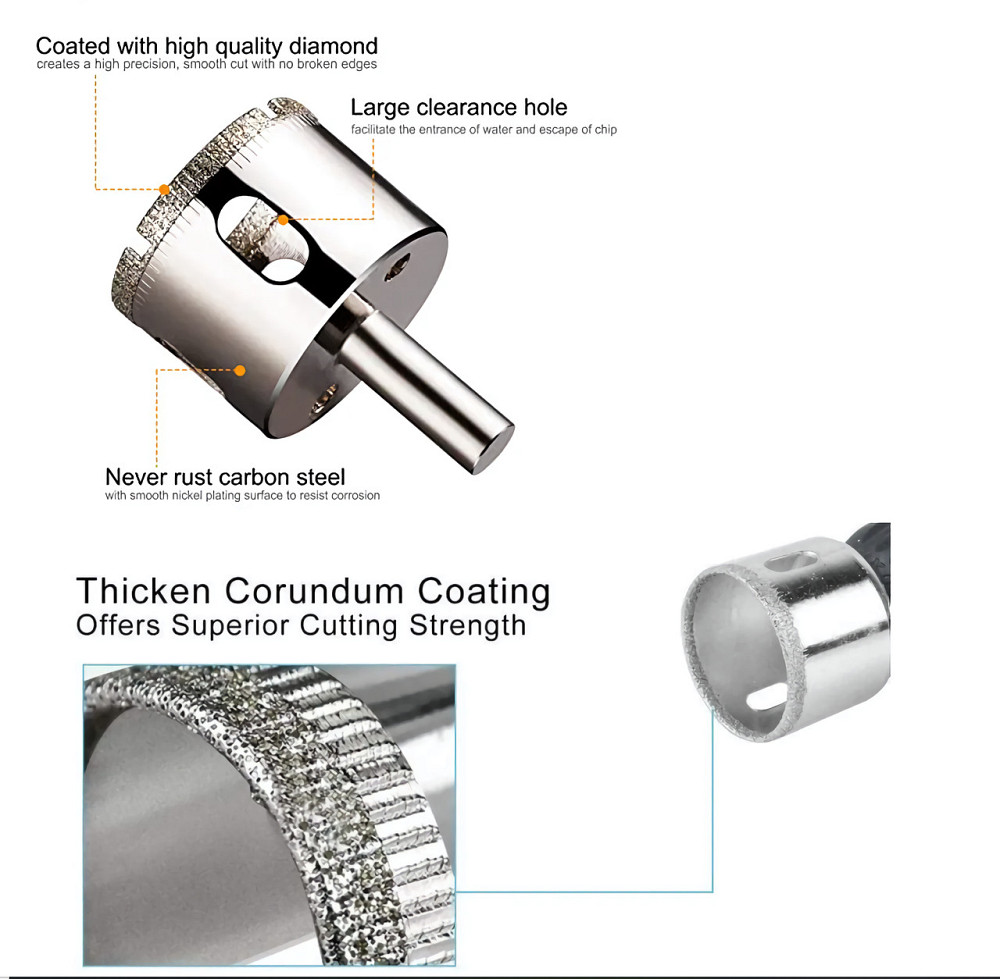 Набор шаблон для сверления и алмазные коронки 16 штук JNZ (429578957) Киев - изображение 3