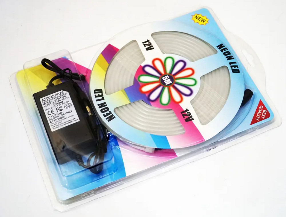 Неонова стрічка для авто Neon LED Strip 0719 12V-220V 5 м, біла Вінниця - фото 7
