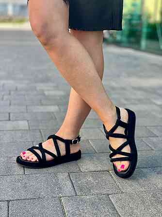 Edan Instruments Босоніжки жіночі чорні EDAN 326 літні, натуральна замша / Модні босоніжки р. 3 Коломыя