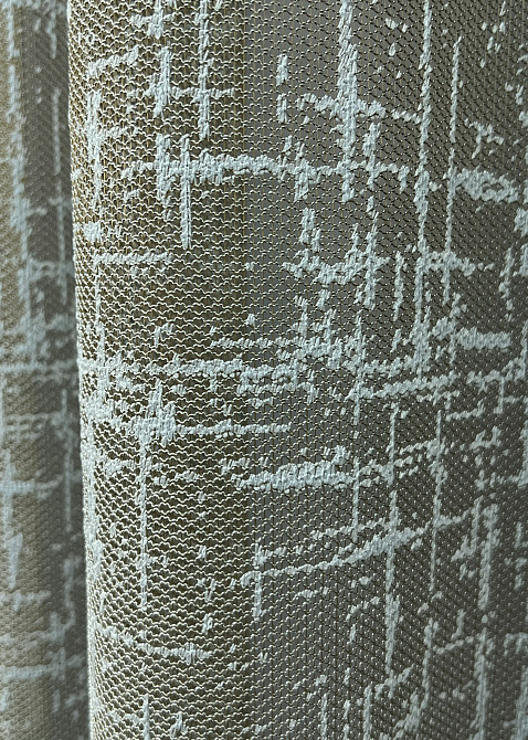 Тюль жакард колір хакі з блакитним 1972т Київ - фото 2